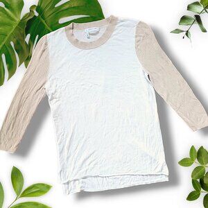 Derek Lam Tan White Tee, sz Small-Medium